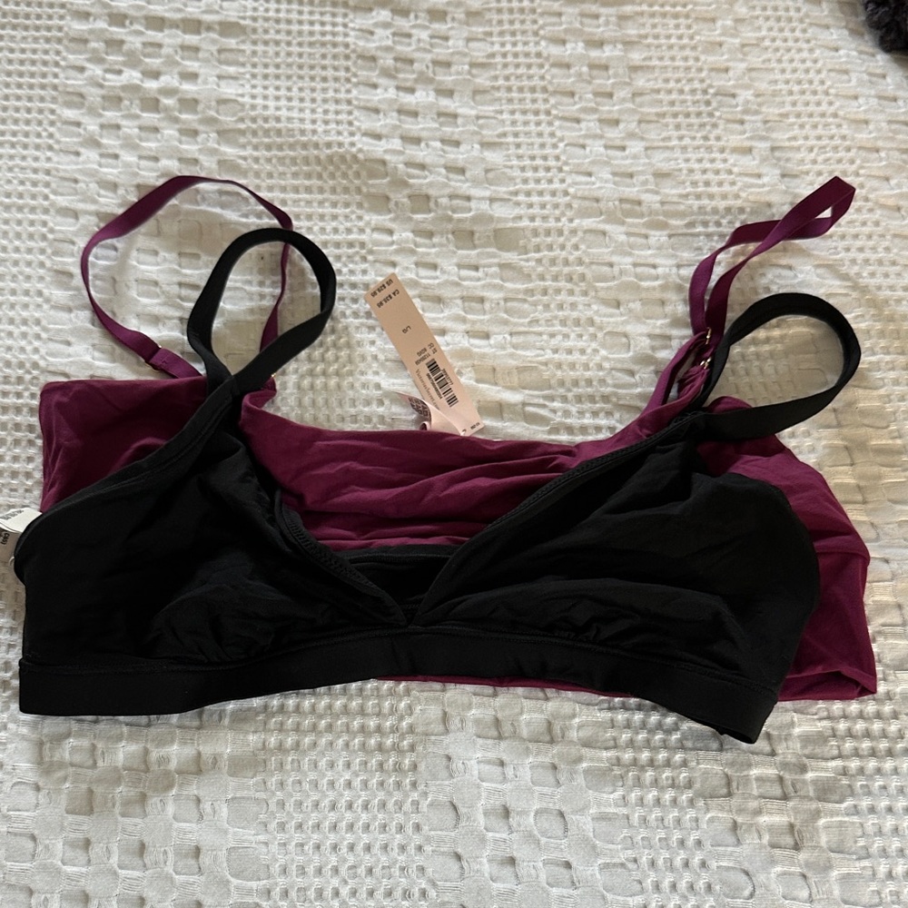 Victoria's Secret Black and Purple Bra Set